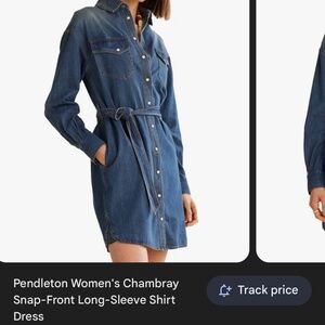 Pendleton Chambray Snap Front Shirt Dress